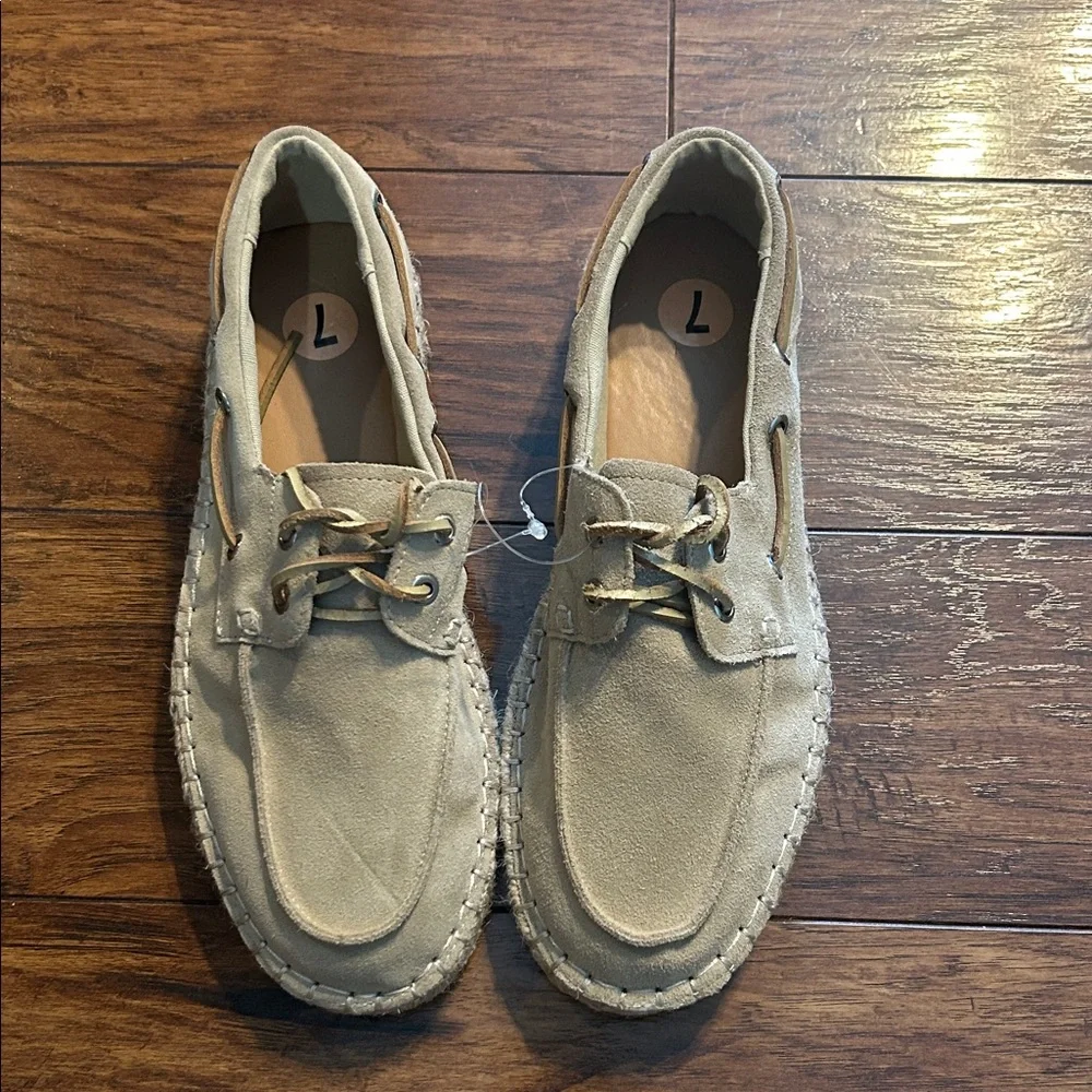 ZARA  SUEDE LACE-UP LOAFERS size 7 NWT